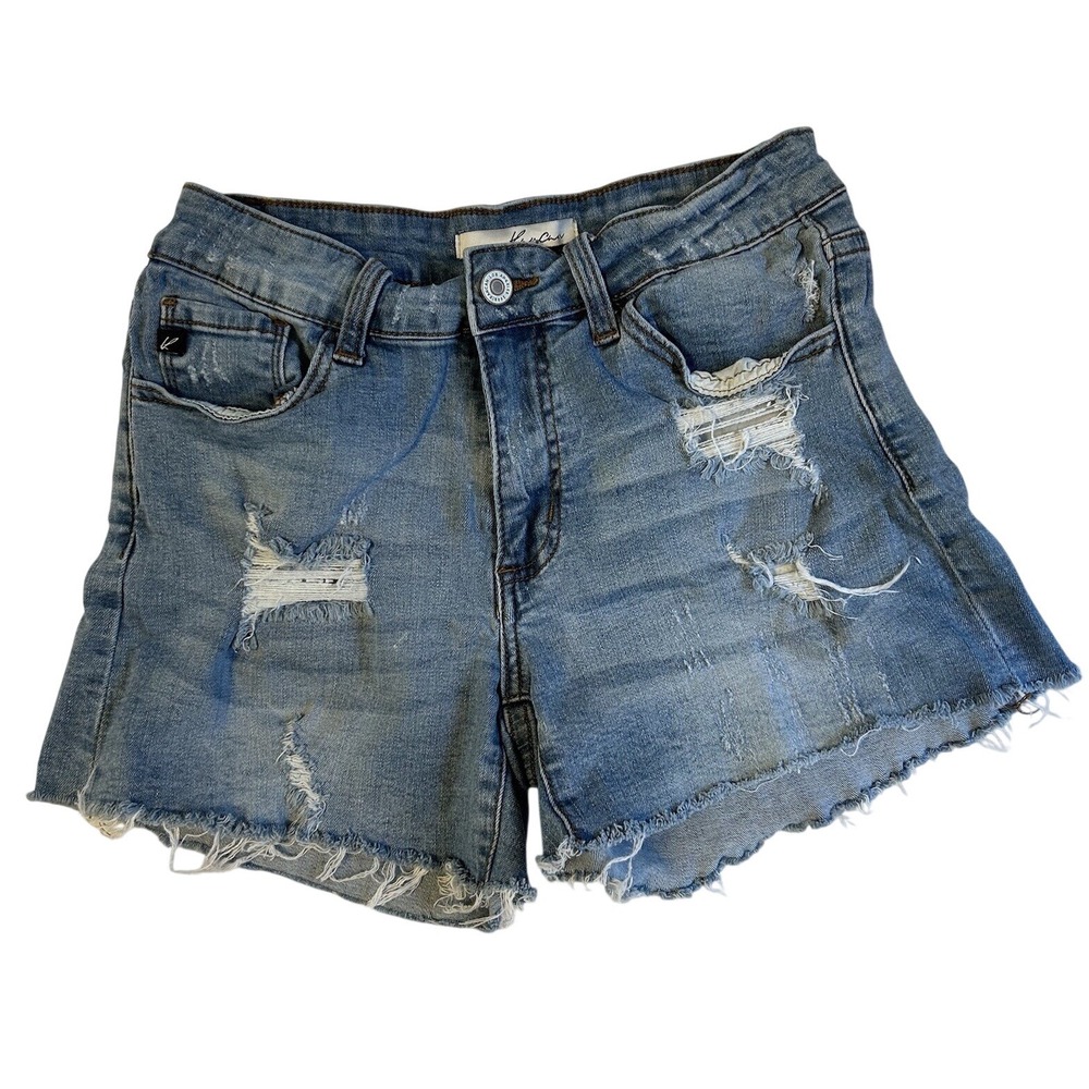 KanCan Jean Shorts Womens Size W7 27 Blue Denim Distressed Cut Off Short